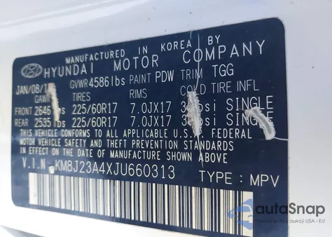 2018 Hyundai Tucson Se from USA, damaged, VIN KM8J23A4XJU660313